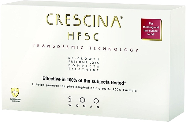 Комплекс проти випадіння та для росту волосся у жінок - Crescina Transdermic HFSC Complete 500 Woman — фото N1