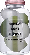 Парфумерія, косметика Набір спонжів для макіяжу, зелений - Make-Up Studio