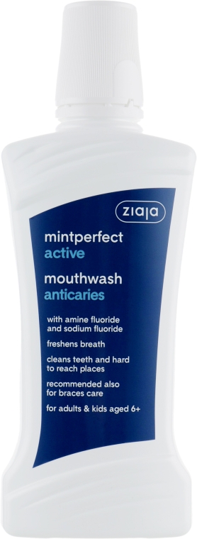 Ополаскиватель для полости рта против кариеса - Ziaja Activ Mintperfect — фото N1