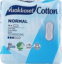 Гигиенические прокладки без крылышек, 14шт - Vuokkoset Cotton Normal Sensitive — фото N1