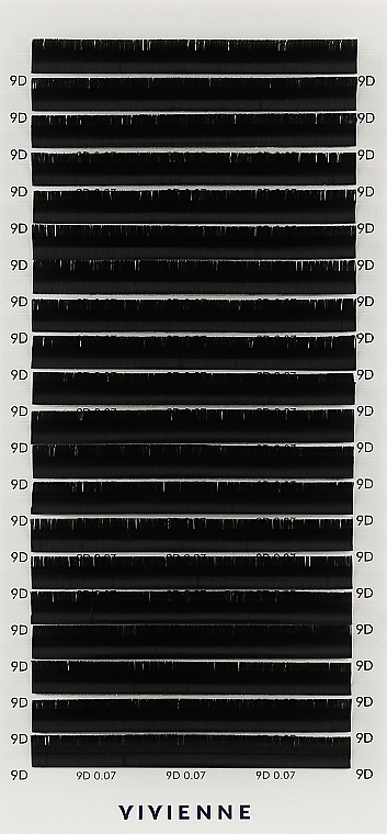 Накладные ресницы "Elite", черные, 20 линий (0,07, D, 9) - Vivienne — фото N1