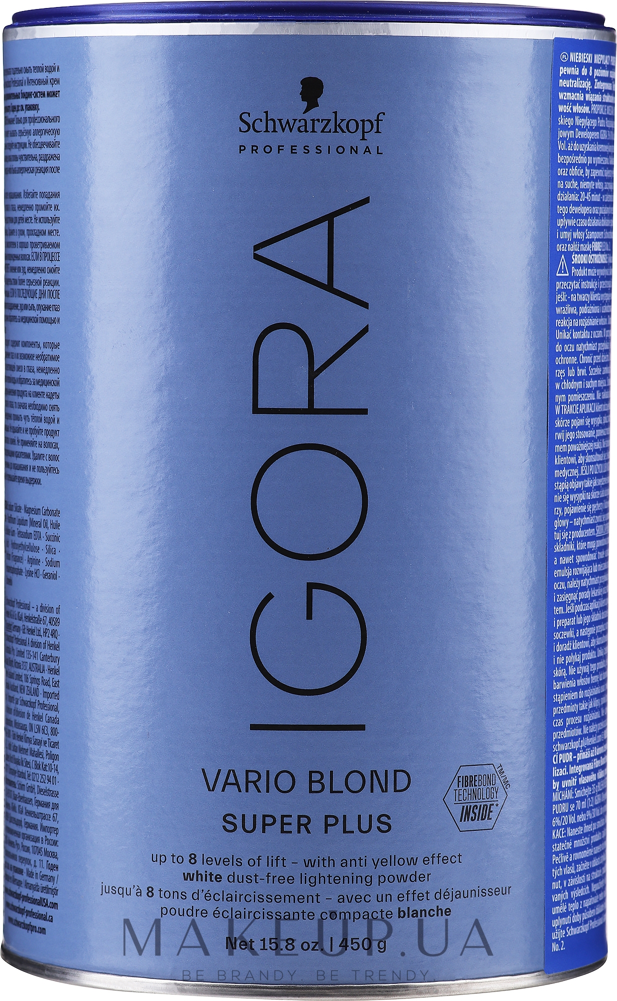 Освітлювальний порошок, що не створює пилу - Schwarzkopf Professional Igora Vario Blond Super Plus — фото 450g