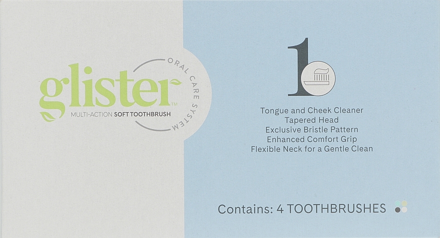 Зубні щітки для дорослих, м'яка жорсткість, 4 шт. - Amway Glister — фото N2