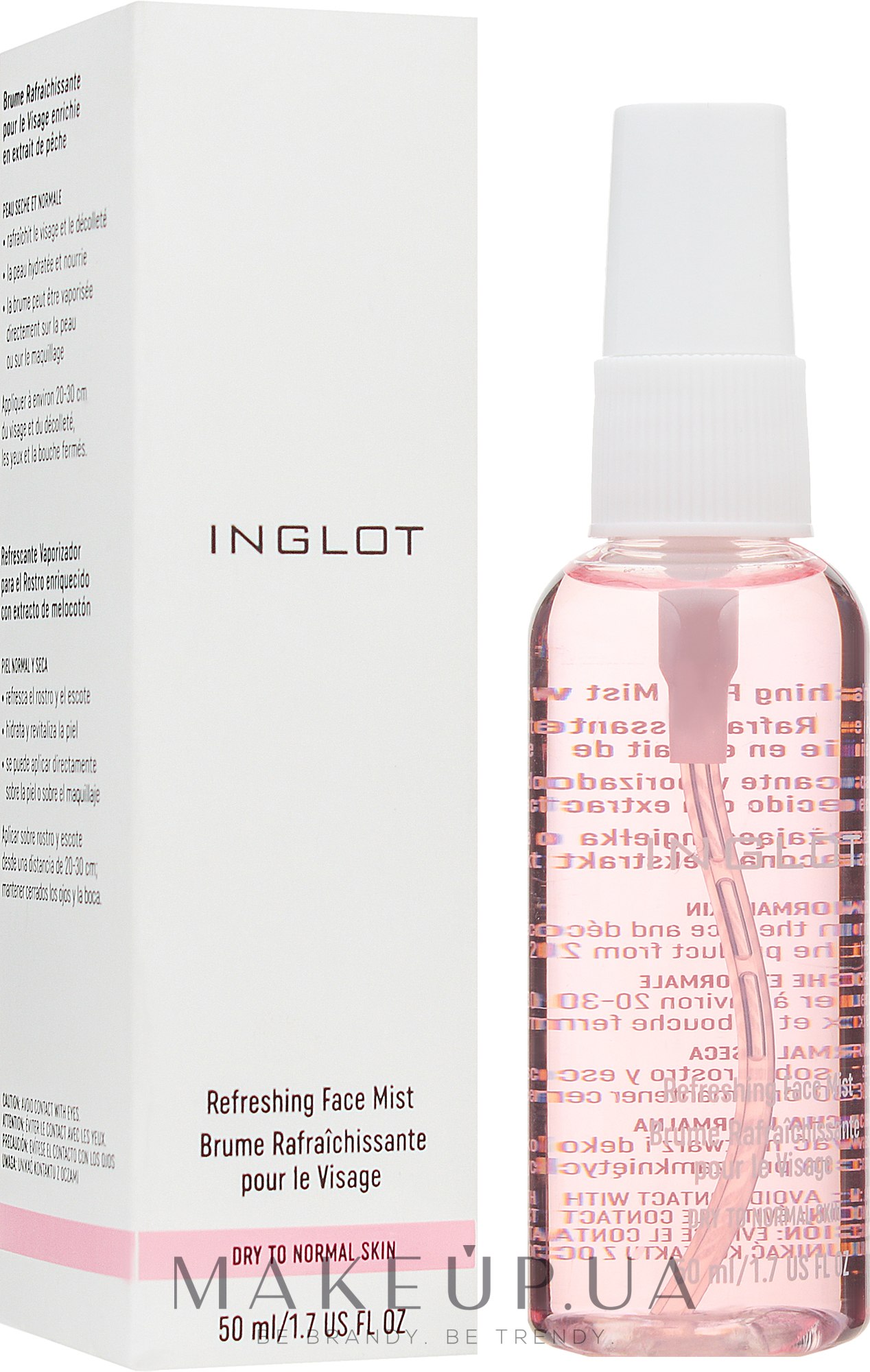 Освіжальний спрей для сухої та нормальної шкіри обличчя - Inglot Refreshing Face Mist Dry to Normal Skin — фото 50ml