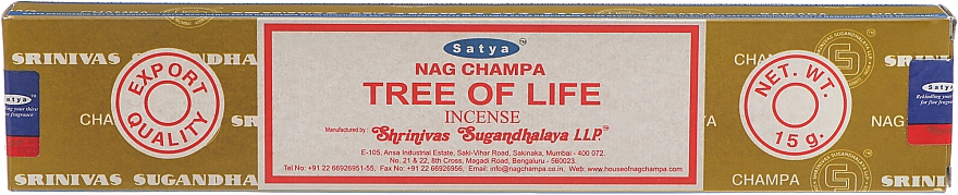 Благовония "Дерево жизни" - Satya Tree of Life Incense — фото N1