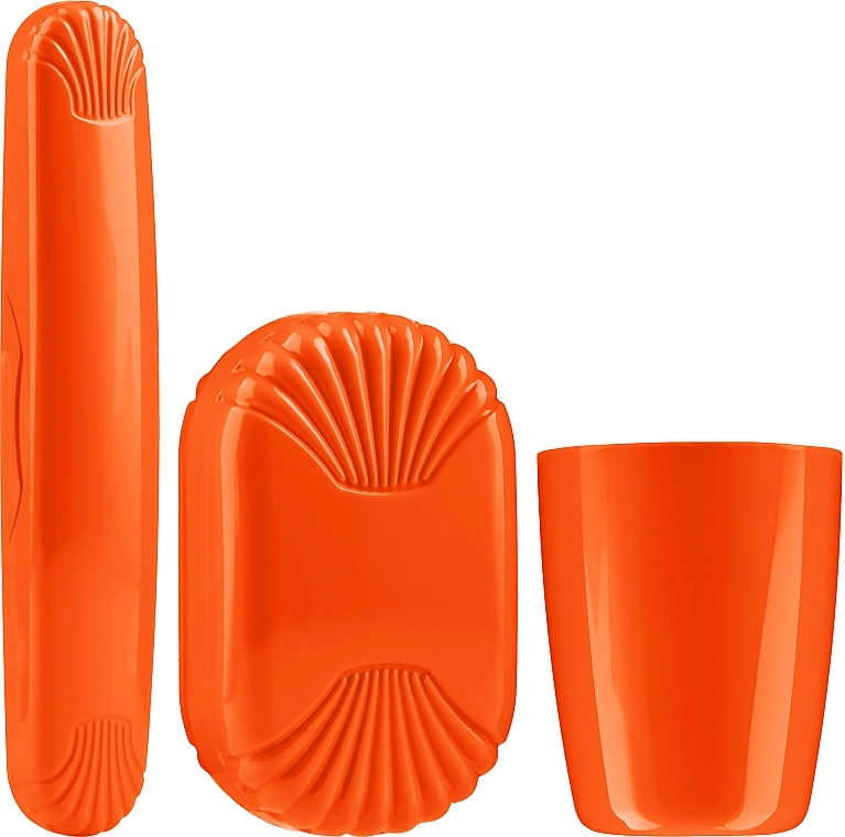 Набор туристический, оранжевый - Sanel Comfort II (cup/1pcs + toothbrush case/1pcs + soap case/1pcs) — фото N1