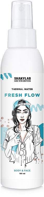 ПОДАРОК! Термальная вода с успокаивающим эффектом "Fresh Flow" - SHAKYLAB Thermal Water For Body & Face — фото N1