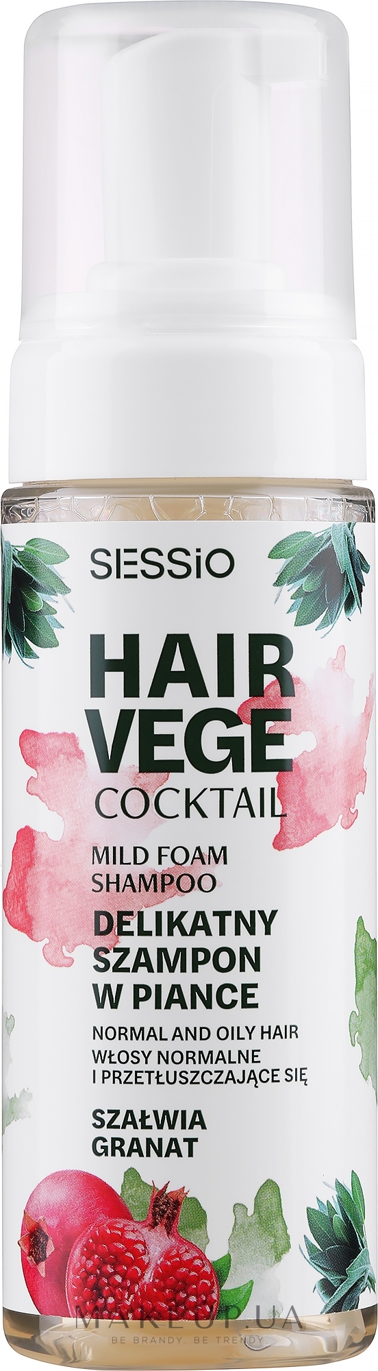 Шампунь в пенке для нормальной и жирной кожи головы - Sessio Green Therapy Mild Foam Shampoo — фото 175g