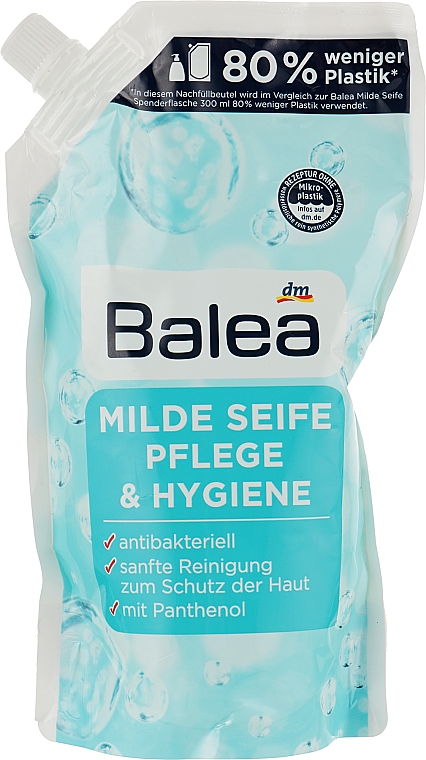 Жидкое мыло для ухода и гигиены с антибактериальным наполнением - Balea Liquid Soap Care & Hygiene Antibacterial Refill Pack (сменный блок) — фото N2