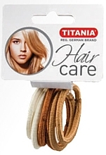 Парфумерія, косметика Резинки для волосся, еластичні, 6 мм, 6 шт., світло-коричневі - Titania