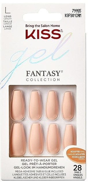 Набор накладных ногтей, размер L, нюд - Kiss Gel Fantasy Sculpted Nails 4 The Cause — фото N2