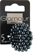 Парфумерія, косметика Резинка для волосся 415597, з намистинками, сіра - Glamour