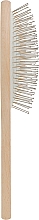 Расческа для волос на резиновой подушке с металлическими зубчиками, 11 рядов, овальная, прямая, светлая - Gorgol — фото N2
