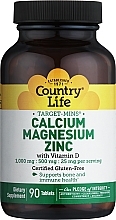 Пищевая добавка "Кальций, магний, цинк и витамин D3" - Country Life Calcium Magnesium Complex — фото N1
