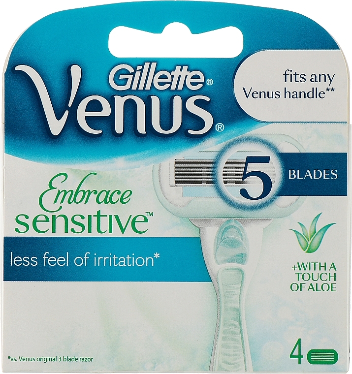 Сменные кассеты для бритья, 4 шт - Gillette Venus Embrace Sensitive — фото N1