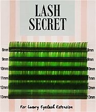 Накладные ресницы, изумрудные, mix, 6 линий (0,07, C, (8-13)) - Lash Secret — фото N1