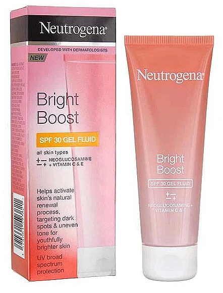 Гель-флюїд для обличчя - Neutrogena Bright Boost SPF 30 Gel Fluid — фото N1