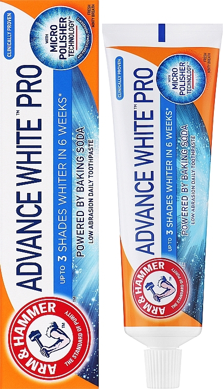 Отбеливающая зубная паста с пищевой содой - Arm & Hammer Advanced White Pro Toothpaste — фото N2