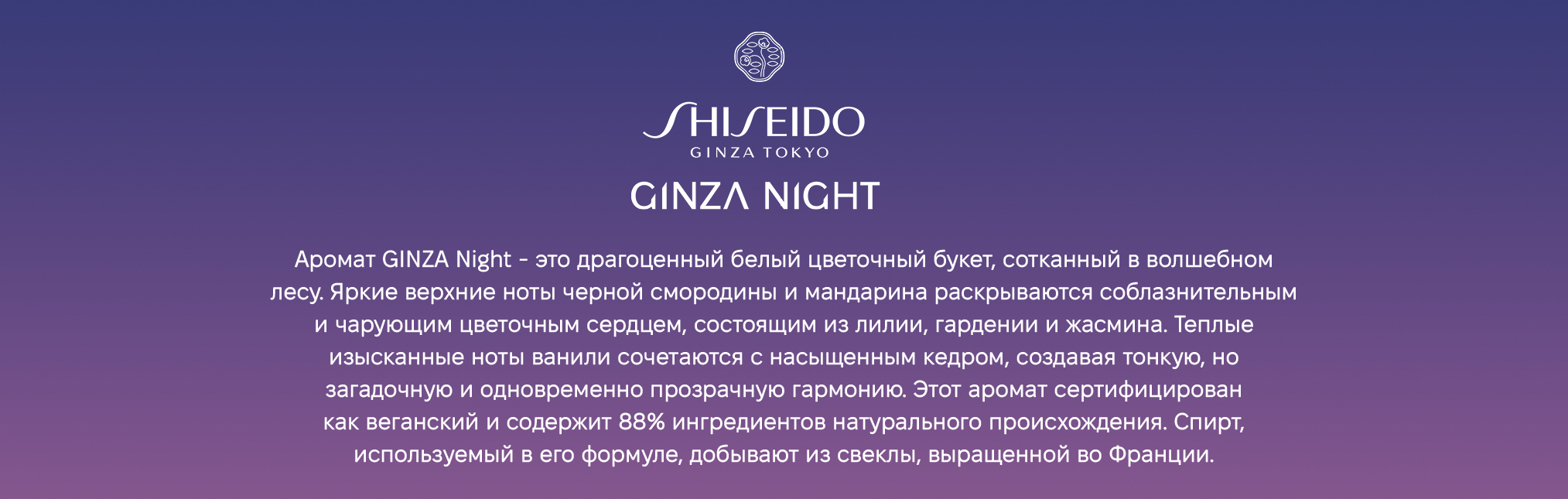 Парфюмированная вода - Shiseido Ginza Night