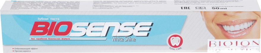 Зубна паста White Shine - Bioton Cosmetics Biosense White Shine — фото N2