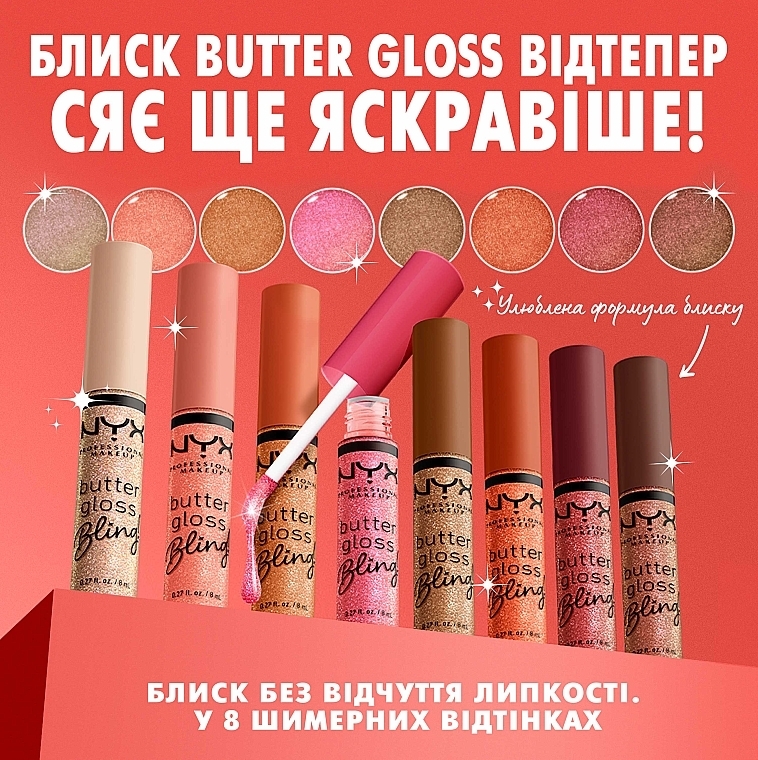 Зволожуючий блиск для губ - NYX Professional Makeup Butter Gloss Bling — фото N14