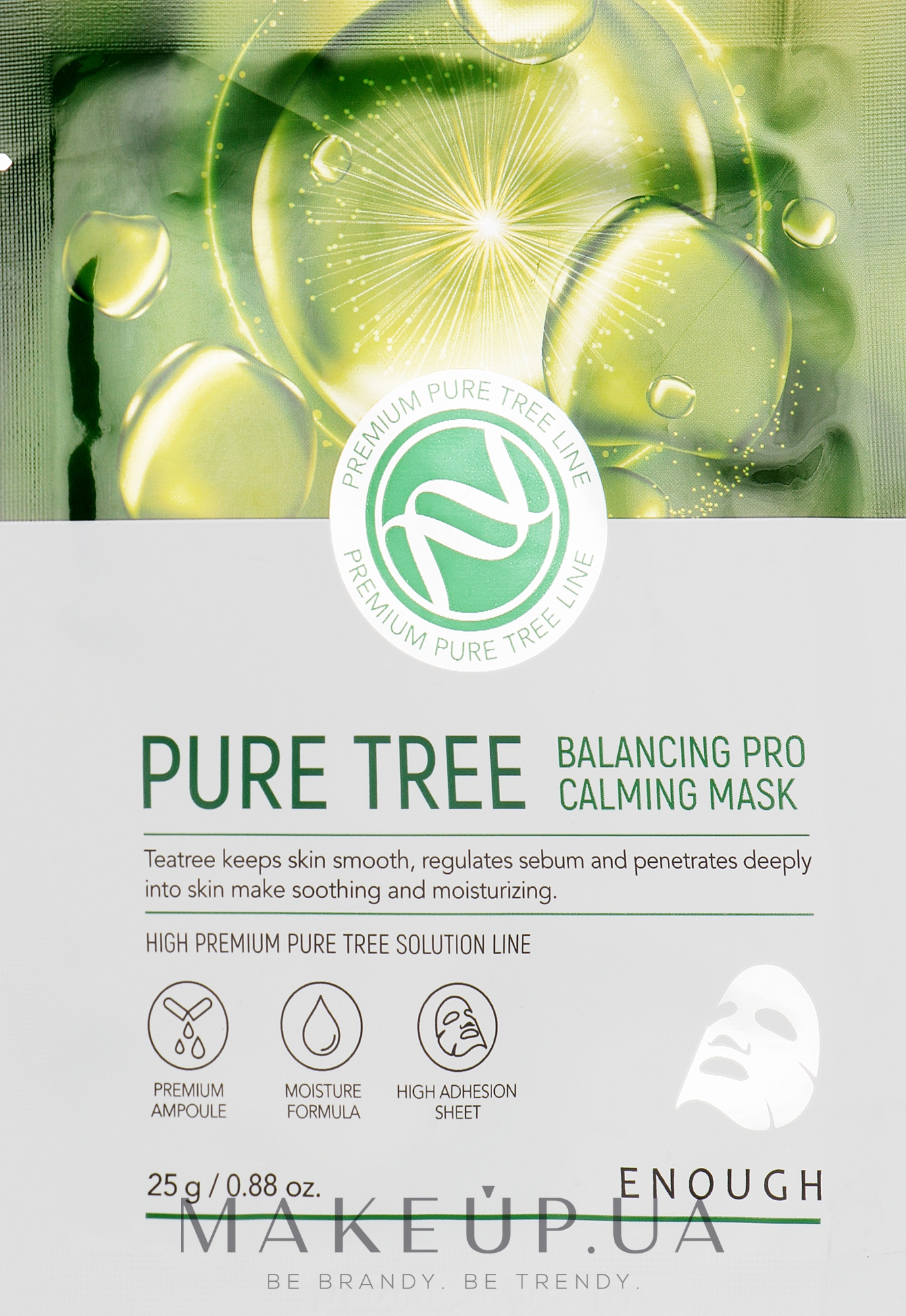 Тканевая маска с экстрактом чайного дерева - Enough Pure Tree Balancing Pro Calming Mask — фото 25g