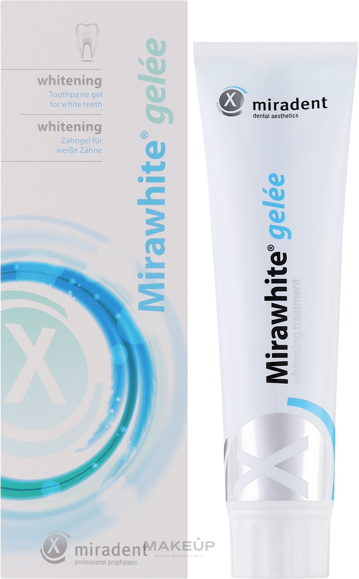 Зубна паста для відбілювання зубів - Miradent Mirawhite Gelee Toothpaste — фото 100ml
