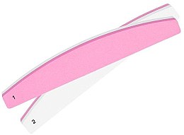 Пилка-баф для ногтей двухторонняя, полукруг, розовая\белая - Tools For Beauty — фото N1