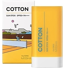Парфумерія, косметика Сонцезахисний стік із бавовною - Missha Cotton Sun Stick SPF50+ PA++++