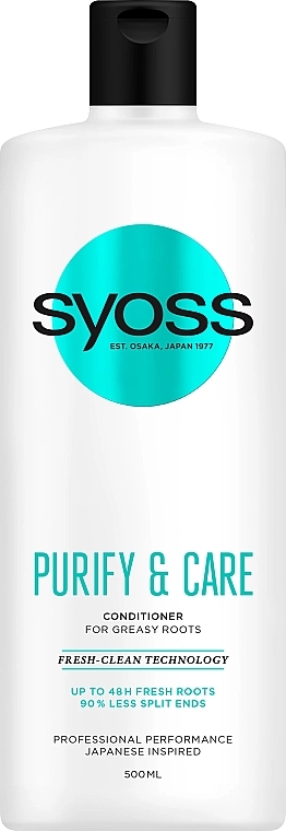 Кондиціонер для жирного волосся - Syoss Purify & Care Conditioner For Greasy Roots — фото N1