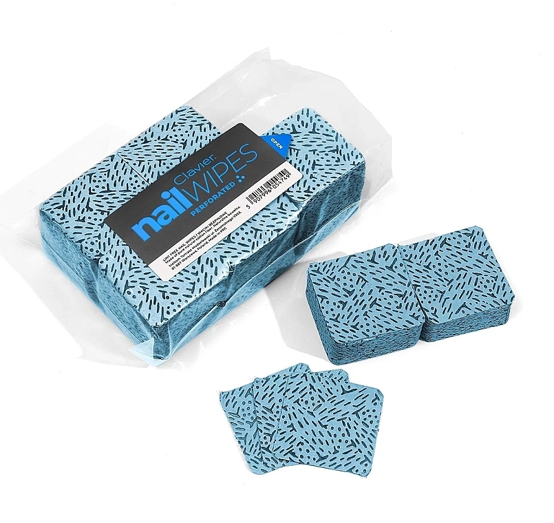 Салфетки для ногтей, перфорированные, голубые, 600 шт. - Clavier Nail Wipes Perforared — фото N1