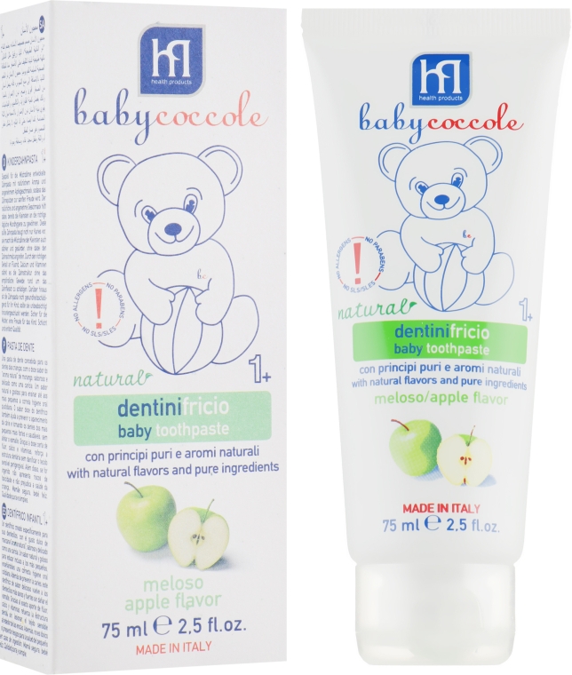 Зубная паста для детей "Яблоко" - Babycoccole Baby Toothpaste Apple Flavour