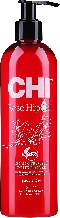 Защитный кондиционер для окрашенных волос - CHI Rose Hip Oil Color Nurture Protecting Conditioner — фото N2
