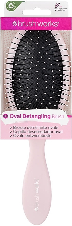 Овальна щітка для розплутування волосся, рожева - Brushworks Professional Oval Detangling Hair Brush Pink — фото N1