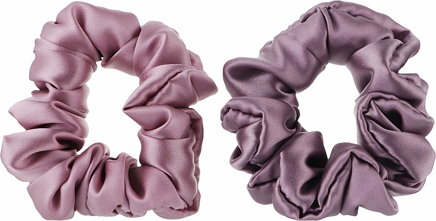 Подарочный набор шелковых резинок для волос, розовые, 2 шт - ScrunchyUA — фото N2
