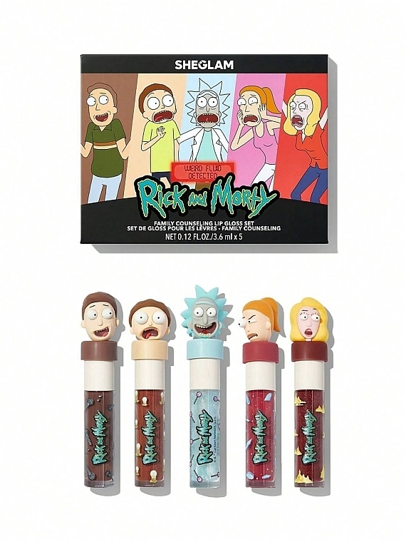 Набор - Sheglam Rick & Morty Family Counseling Lip Gloss Set Brown (lip/gloss/5x3.6ml) — фото N1