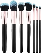 Набір пензлів для макіяжу, 7 шт. - Tools For Beauty MiMo Makeup Brush Black Set — фото N1