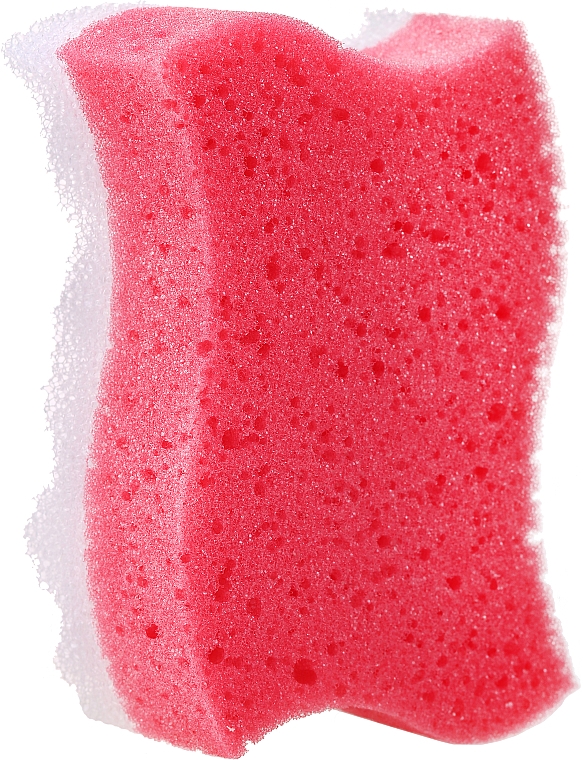 Губка для тіла масажна "Хвиля", червона - Grosik Camellia Bath Sponge — фото N1