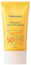 Духи, Парфюмерия, косметика Солнцезащитный крем для лица - Mamonde Everyday Aqua Sun Cream SPF50+ 