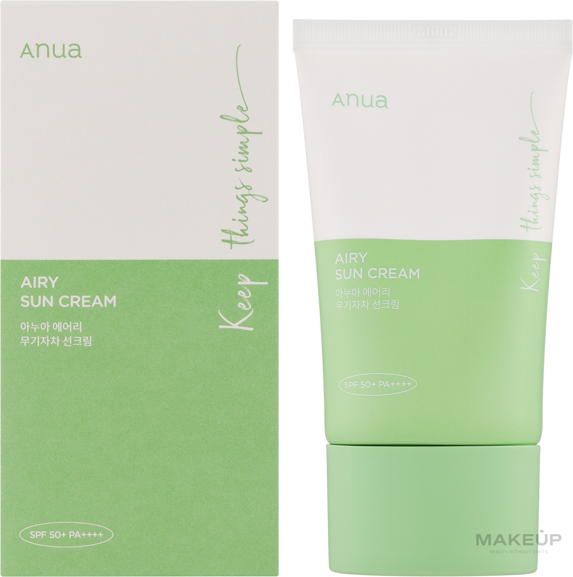 Легкий минеральный солнцезащитный крем - Anua Airy Sun Сream SPF50+ PA++++ — фото 50ml