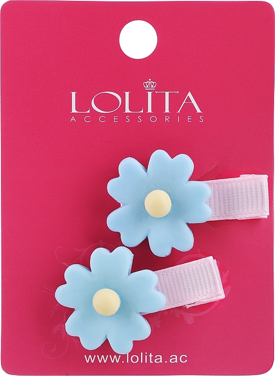 Заколка для волос с цветком, голубая 2 - Lolita Accessories — фото N1