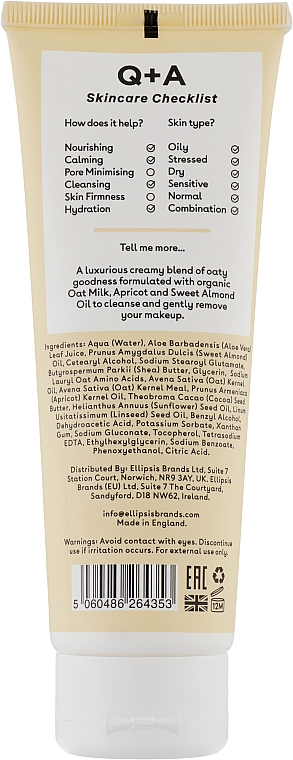 Очищувальний засіб для обличчя                  - Q+A Oat Milk Cream Cleanser — фото N2