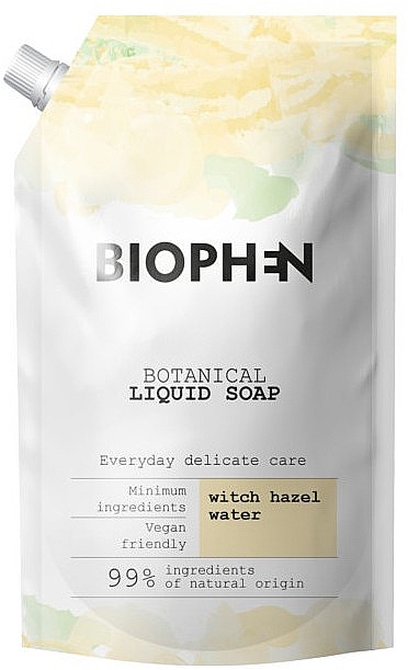 Рідке мило "З горіховою водою" - Biophen With Hazel Water Botanical Liquid Soap (змінний блок) — фото N1