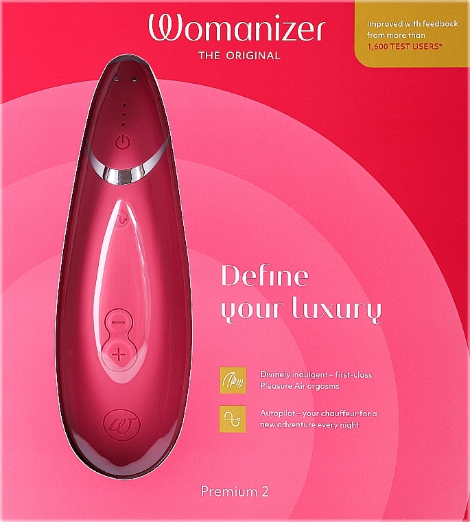 Вакуумный клиторальный стимулятор, розовый - Womanizer Premium 2 Raspberry — фото N1