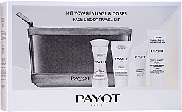 Парфумерія, косметика Набір - Payot Face & Body Travel Kit (micel/milk/30ml + cr/15ml + b/scr/8ml + face/foam + bag)