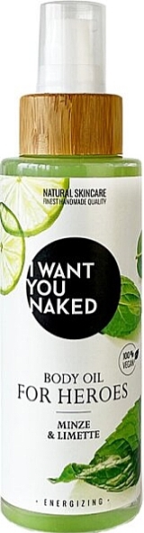 Олія для тіла "Mint & Lime" - I Want You Naked For Heroes Body Oil — фото N1