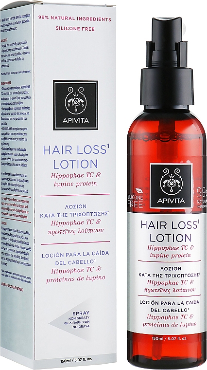 Лосьон от выпадения волос с облепихой, люпином и протеином - Apivita Hair Loss Lotion With Hippophae Tc & Lupine Protein — фото N4