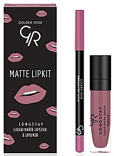 Духи, Парфюмерия, косметика Набор для губ - Golden Rose Matte LipKit Blush Pink (lipstick/5.5 ml + lipliner/1.6g)