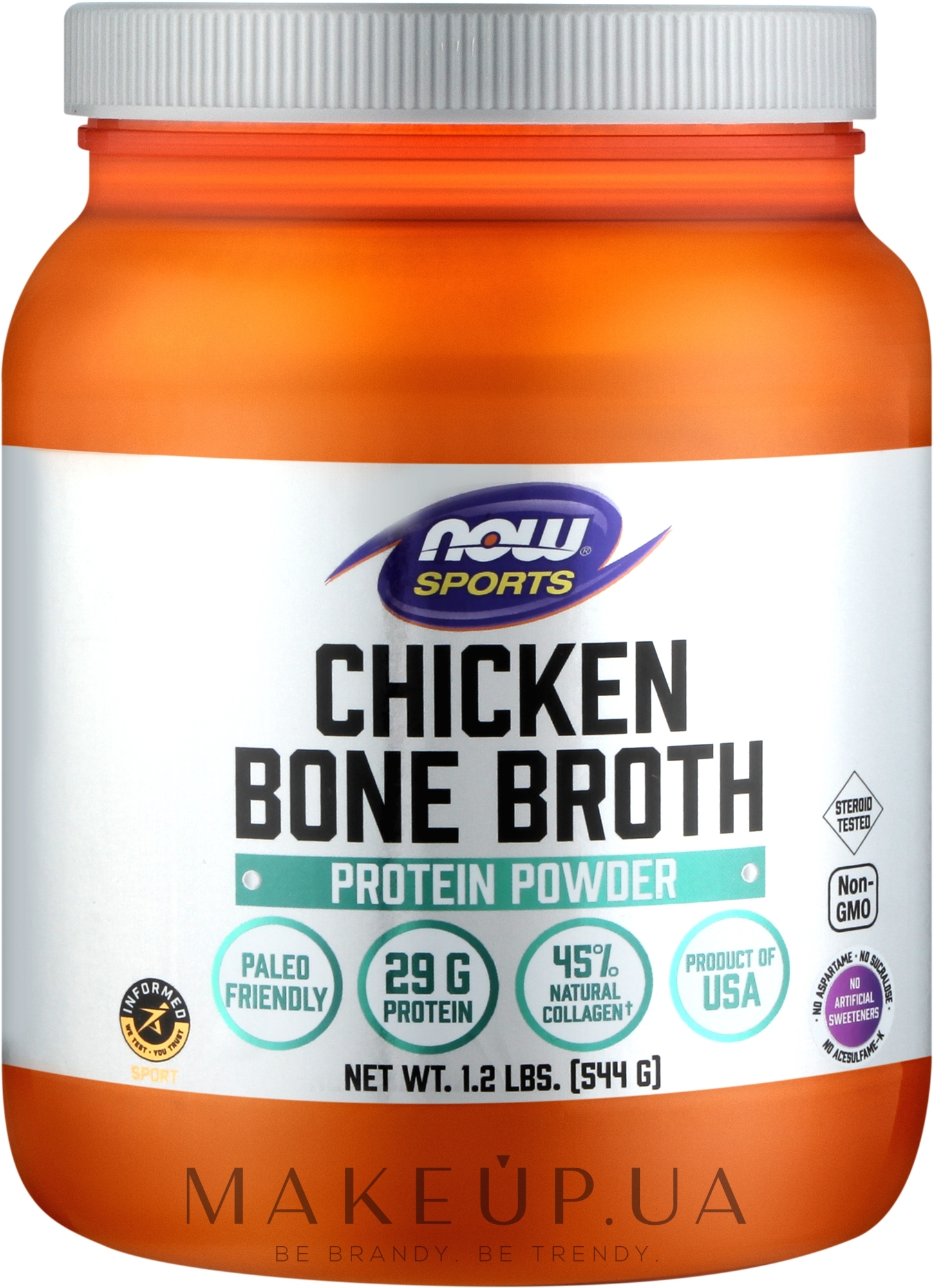 Бульйон із курячих кісток - Now Foods Sports Chicken Bone Broth Protein Powder — фото 544g
