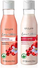 Парфумерія, косметика Набір "Шипшина та льон" - Oriflame Love Nature (shmp/250ml + cond/250ml)